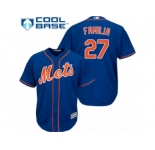 Men's Majestic New York Mets #27 Jeurys Familia Authentic Royal Blue Alternate Home Cool Base MLB Jersey
