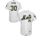 Men's Majestic New York Mets #30 Nolan Ryan Authentic White 2016 Memorial Day Fashion Flex Base MLB Jersey