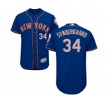 Men's Majestic New York Mets #34 Noah Syndergaard Royal Gray Flexbase Authentic Collection MLB Jersey