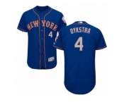Men's Majestic New York Mets #4 Lenny Dykstra Royal Gray Flexbase Authentic Collection MLB Jersey