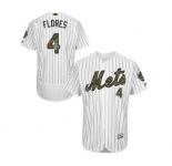 Men's Majestic New York Mets #4 Wilmer Flores Authentic White 2016 Memorial Day Fashion Flex Base MLB Jersey