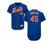 Men's Majestic New York Mets #45 Zack Wheeler Royal Blue Flexbase Authentic Collection MLB Jersey