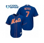 Men's Majestic New York Mets #7 Jose Reyes Replica Royal Blue Alternate Home Cool Base MLB Jersey
