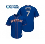 Men's Majestic New York Mets #7 Jose Reyes Replica Royal Blue Alternate Road Cool Base MLB Jersey