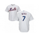 Men's Majestic New York Mets #7 Jose Reyes Replica White Home Cool Base MLB Jersey