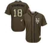 mlb jerseys new york mets #18 darryl strawberry green salute to service
