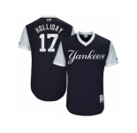 Men's 2017 Little League World Series Yankees #17 Matt Holliday Holliday Navy Jersey