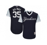 Men's 2017 Little League World Series Yankees #35 Michael Pineda Big Mike Navy Jersey