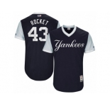 Men's 2017 Little League World Series Yankees Adam Warren Rocket Navy Jersey