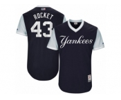 Men's 2017 Little League World Series Yankees Adam Warren Rocket Navy Jersey