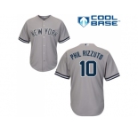 Men's Majestic New York Yankees #10 Phil Rizzuto Authentic Grey Road MLB Jersey