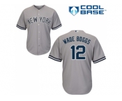 Men's Majestic New York Yankees #12 Wade Boggs Replica Grey Road MLB Jersey