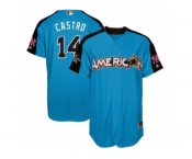 Men's Majestic New York Yankees #14 Starlin Castro Authentic Blue American League 2017 MLB All-Star MLB Jersey