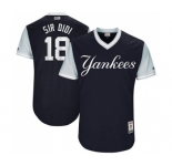 Men's Majestic New York Yankees #18 Didi Gregorius  Sir Didi  Authentic Navy Blue 2017 Players Weekend MLB Jersey