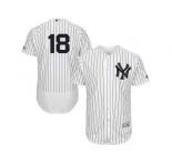 Men's Majestic New York Yankees #18 Didi Gregorius White Navy Flexbase Authentic Collection MLB Jersey