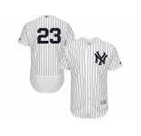 Men's Majestic New York Yankees #23 Don Mattingly White Navy Flexbase Authentic Collection MLB Jersey
