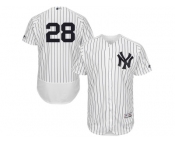Men's Majestic New York Yankees #28 Joe Girardi White Navy Flexbase Authentic Collection MLB Jersey