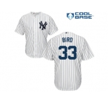 Men's Majestic New York Yankees #33 Greg Bird Replica White Home MLB Jersey