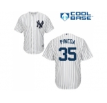 Men's Majestic New York Yankees #35 Michael Pineda Authentic White Home MLB Jersey