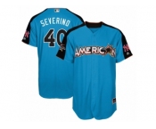 Men's Majestic New York Yankees #40 Luis Severino Replica Blue American League 2017 MLB All-Star MLB Jersey
