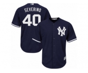 Men's Majestic New York Yankees #40 Luis Severino Replica Navy Blue Alternate MLB Jersey
