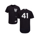 Men's Majestic New York Yankees #41 Randy Johnson Navy Flexbase Authentic Collection MLB Jersey