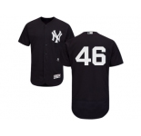Men's Majestic New York Yankees #46 Andy Pettitte Navy Flexbase Authentic Collection MLB Jersey