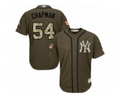 Men's Majestic New York Yankees #54 Aroldis Chapman Replica Green Salute to Service MLB Jersey