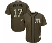 Men's New York Yankees #17 Matt Holliday Authentic Green Salute to Service Baseball Jersey
