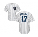 Men's New York Yankees #17 Matt Holliday Replica White Home Baseball Jersey