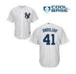Men's New York Yankees #41 Miguel Andujar Replica White Home Baseball Jersey