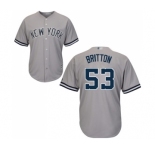 Men's New York Yankees #53 Zach Britton Replica Grey Road Baseball Jersey