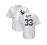New York Yankees #33 Greg Bird White Strip Team Logo Fashion Stitched MLB Jersey
