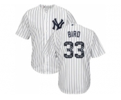 New York Yankees #33 Greg Bird White Strip Team Logo Fashion Stitched MLB Jersey