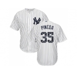 New York Yankees #35 Michael Pineda White Strip Team Logo Fashion Stitched MLB Jersey