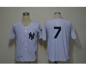 mlb jerseys new york yankees #7 mickey mantle white M&N(black strip)