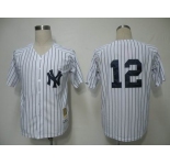 mlb new york yankees #12 ransom m&n white[black stripe]