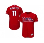 Men Philadelphia Phillies #11 Tim McCarver Red Flexbase Authentic Collection Stitched MLB Jersey