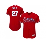 Men Philadelphia Phillies #27 Aaron Nola Red Flexbase Authentic Collection Stitched MLB Jersey