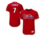 Men Philadelphia Phillies #7 Maikel Franco Red Flexbase Authentic Collection Stitched MLB Jersey