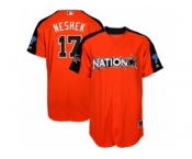 Men's Majestic Philadelphia Phillies #17 Pat Neshek Authentic Orange National League 2017 MLB All-Star MLB Jersey
