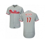 Men's Majestic Philadelphia Phillies #17 Pat Neshek Grey Flexbase Authentic Collection MLB Jersey