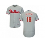 Men's Majestic Philadelphia Phillies #19 Greg Luzinski Grey Flexbase Authentic Collection MLB Jersey
