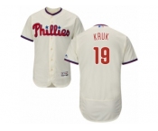 Men's Majestic Philadelphia Phillies #19 John Kruk Cream Flexbase Authentic Collection MLB Jersey