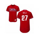 Men's Majestic Philadelphia Phillies #27 Aaron Nola Red Flexbase Authentic Collection MLB Jersey