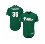 Men's Majestic Philadelphia Phillies #36 Robin Roberts Green Celtic Flexbase Authentic Collection MLB Jersey
