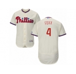 Men's Majestic Philadelphia Phillies #4 Jimmy Foxx Cream Flexbase Authentic Collection MLB Jersey