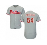 Men's Majestic Philadelphia Phillies #54 Matt Harrison Grey Flexbase Authentic Collection MLB Jersey