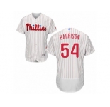Men's Majestic Philadelphia Phillies #54 Matt Harrison White Red Strip Flexbase Authentic Collection MLB Jersey