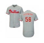 Men's Majestic Philadelphia Phillies #56 Frank Herrmann Grey Flexbase Authentic Collection MLB Jersey